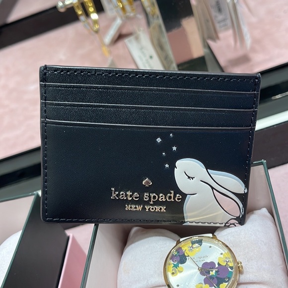 Kate Spade Bunbun Bunny Small Slim Card Holder Wallet

COLOR:
Black Multi
NWT - Picture 12 of 16